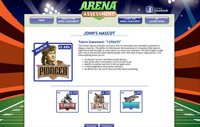 Arena Assessment Mascot